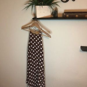 Zara brown and white Polka Dot mini dress